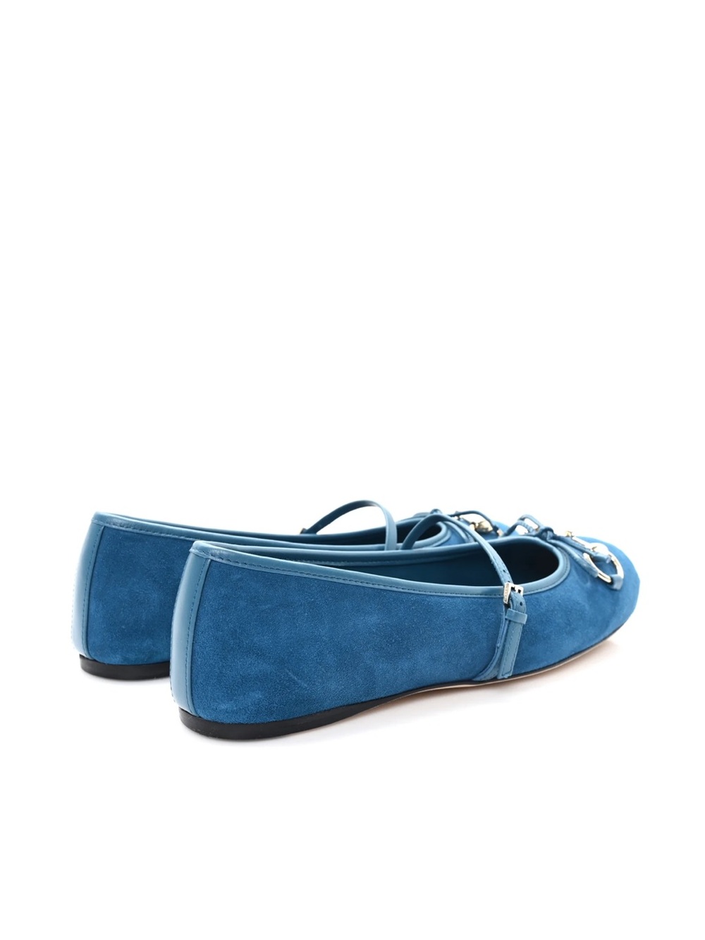 NIB Gucci Horsebit Ballet Flats Blue Suede Mary Jane Shoes Size 38 $1030 - Picture 3 of 13